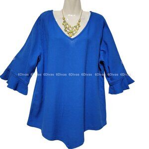 Blue top Blouse Oversized Loose Fitting Cotton Blouse Top- Size M - NEW!